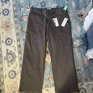 Studio blue grey wide leg utility pants nwt